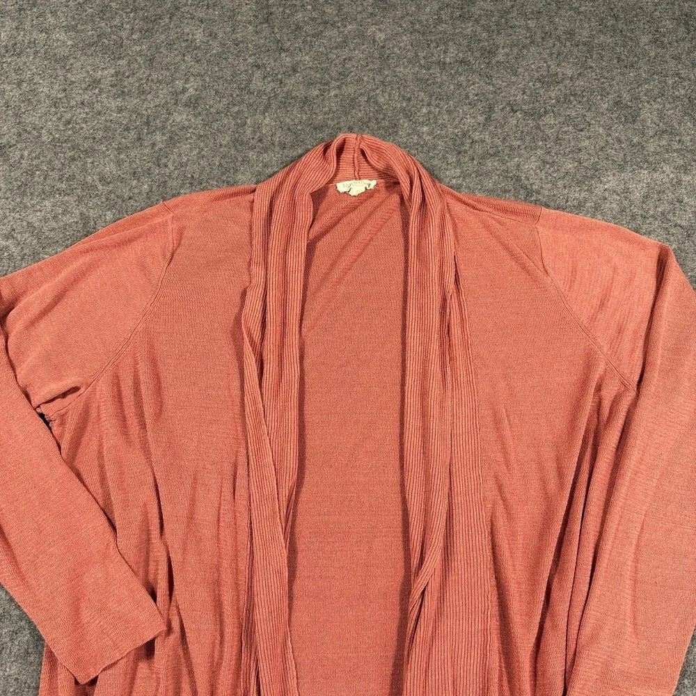 Eileen Fisher Cardigan Womens‎ 3X Pink Linen Nylon Open Front Lightweight Knit
